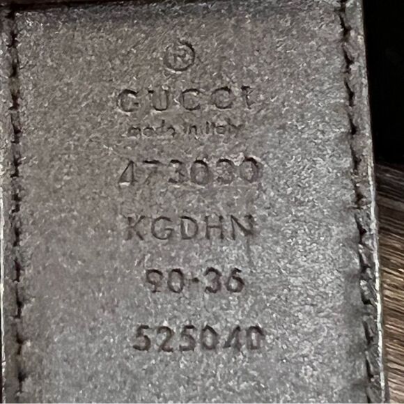 Gucci Silver Buckle Monogram Belt - Picture 5 of 7